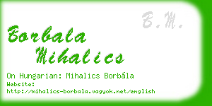 borbala mihalics business card